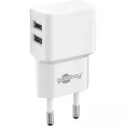 Goobay Napájecí a nabíjecí adaptér 230V na 2x USB, max.2, 4A, bílý