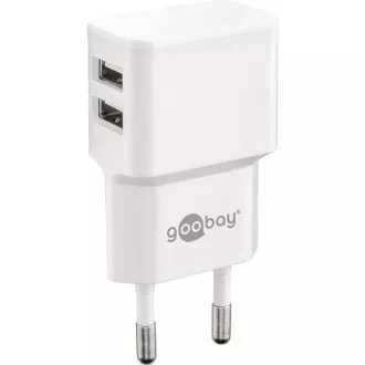 Goobay Napájecí a nabíjecí adaptér 230V na 2x USB, max.2, 4A, bílý Goobay Napájecí a nabíjecí adaptér 230V na 2x USB, max.2, 4A, bílý