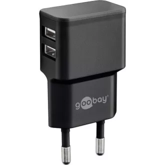 Goobay Napájecí a nabíjecí adaptér 230V na 2x USB, max.2, 4A, černý Goobay Napájecí a nabíjecí adaptér 230V na 2x USB, max.2, 4A, černý