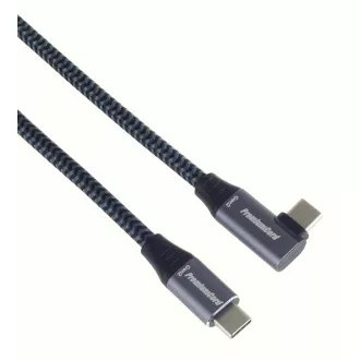 PREMIUMCORD USB-C zahnutý kabel (USB 3.2 Gen2x2, 5A, 100W, 20Gbit/s) 3m, Šedá PREMIUMCORD USB-C zahnutý kabel (USB 3.2 Gen2x2, 5A, 100W, 20Gbit/s) 3m, Šedá
