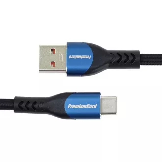 PREMIUMCORD Kabel USB-C na USB 2.0, Nabíjecí, 5A, 1m