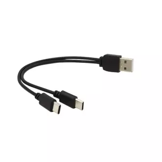 PREMIUMCORD Nabíjecí kabel USB 2.0, 2xUSB-C na USB, 15cm, černá PREMIUMCORD Nabíjecí kabel USB 2.0, 2xUSB-C na USB, 15cm, černá