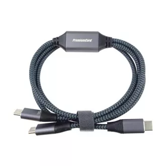 PREMIUMCORD Nabíjecí kabel USB-C, 2xUSB-C na USB-C, 100W, 1m, černá PREMIUMCORD Nabíjecí kabel USB-C, 2xUSB-C na USB-C, 100W, 1m, černá