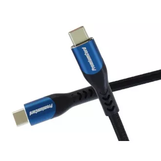 PremiumCord USB-C kabel (USB 3.2 GEN 2x2, 5A, 100W, 20Gbit/s) 1m, bavlněný oplet PremiumCord USB-C kabel (USB 3.2 GEN 2x2, 5A, 100W, 20Gbit/s) 1m, bavlněný oplet