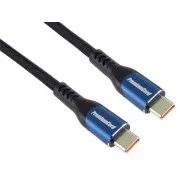 PremiumCord USB-C kabel (USB 3.2 GEN 2x2, 5A, 100W, 20Gbit/s) 1, 5m, bavlněný oplet
