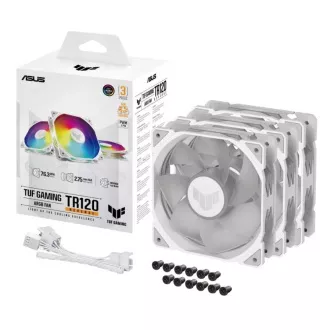 ASUS ventilátor TUF GAMING TR120 ARGB Reverse, 3x120mm, bílá ASUS ventilátor TUF GAMING TR120 ARGB Reverse, 3x120mm, bílá