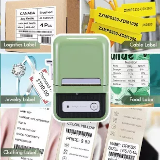 Niimbot Tiskárna štítků B21S Smart, zelená + role štítků 210ks Niimbot Tiskárna štítků B21S Smart, zelená + role štítků 210ks