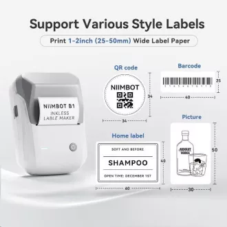Niimbot Tiskárna štítků B1 Smart, grey + role štítků 210ks Niimbot Tiskárna štítků B1 Smart, grey + role štítků 210ks