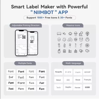 Niimbot Tiskárna štítků B1 Smart, grey + role štítků 210ks Niimbot Tiskárna štítků B1 Smart, grey + role štítků 210ks