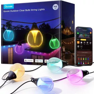 Govee RGBICW Smart zahradní řetěz 15 žárovek Matter Govee RGBICW Smart zahradní řetěz 15 žárovek Matter