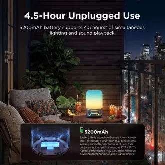 Govee Table Lamp 2 RGBW Akumulátorová lampa s reproduktorem - zvuk od JBL