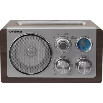Orava RR-29 A rádio, 1 x 3, 5W, AM / FM rádio, USB, AUX vstup, SD karta, hnědá / stříbrná Orava RR-29 A rádio, 1 x 3, 5W, AM / FM rádio, USB, AUX vstup, SD karta, hnědá / stříbrná