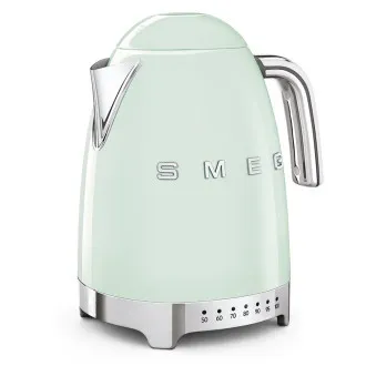Smeg KLF04PGEU rychlovarná konvice, 1, 7 l (7 šálků), 2400 W, styl 50. let, řízení teploty, 7 programů, pastelově zelená Smeg KLF04PGEU rychlovarná konvice, 1, 7 l (7 šálků), 2400 W, styl 50. let, řízení teploty, 7 programů, pastelově zelená