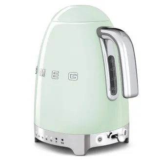 Smeg KLF04PGEU rychlovarná konvice, 1, 7 l (7 šálků), 2400 W, styl 50. let, řízení teploty, 7 programů, pastelově zelená Smeg KLF04PGEU rychlovarná konvice, 1, 7 l (7 šálků), 2400 W, styl 50. let, řízení teploty, 7 programů, pastelově zelená