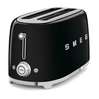 Smeg TSF02BLEU, toustovač / topinkovač, 4 toasty, 6 úrovní opékání, zásuvka na drobky, styl. 50. let, černý Smeg TSF02BLEU, toustovač / topinkovač, 4 toasty, 6 úrovní opékání, zásuvka na drobky, styl. 50. let, černý