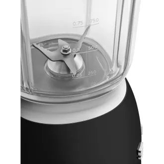 Smeg BLF03BLEU mixér, 800 W, 4 programy, funkce pulse, 18000 RPM, nerezové ostří, Ice crush, 50's Style, černý
