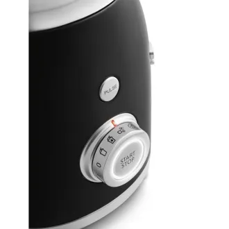 Smeg BLF03BLEU mixér, 800 W, 4 programy, funkce pulse, 18000 RPM, nerezové ostří, Ice crush, 50's Style, černý