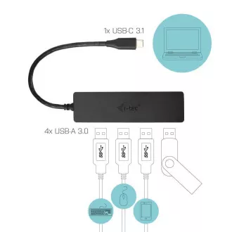 i-tec USB-C 3.1 Slim 4-portový HUB i-tec USB-C 3.1 Slim 4-portový HUB