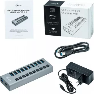 i-tec USB 3.0 nabíjecí HUB 10port + Power Adapter 48 W i-tec USB 3.0 nabíjecí HUB 10port + Power Adapter 48 W