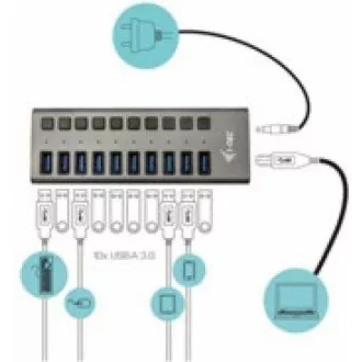 i-tec USB 3.0 nabíjecí HUB 10port + Power Adapter 48 W i-tec USB 3.0 nabíjecí HUB 10port + Power Adapter 48 W
