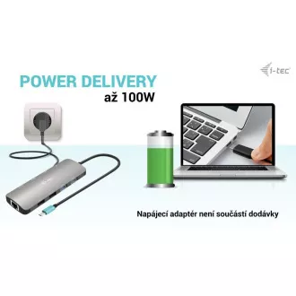 i-tec USB-C Metal Nano 2x HDMI Docking Station, PD 100W i-tec USB-C Metal Nano 2x HDMI Docking Station, PD 100W