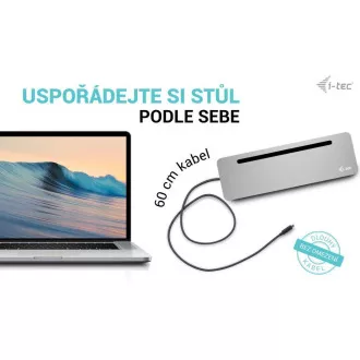 i-tec USB-C Metal Ergonomic 4K 3x Display Docking Station, PD 100W + i-tec Universal Charger 100W (bundle)