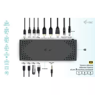 i-tec USB-C Triple Display Docking Station Gen 2, PD 100W i-tec USB-C Triple Display Docking Station Gen 2, PD 100W
