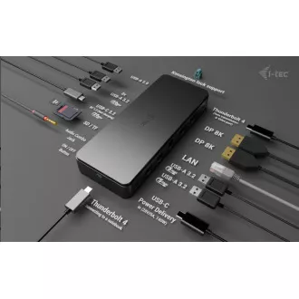 i-tec Thunderbolt4 2x Display Docking Station Gen3, 7x USB, 2.5 GLAN, PowerDelivery 92 W i-tec Thunderbolt4 2x Display Docking Station Gen3, 7x USB, 2.5 GLAN, PowerDelivery 92 W
