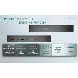 i-tec Universal 5x 4K Display Docking Station, Power Delivery 100W i-tec Universal 5x 4K Display Docking Station, Power Delivery 100W