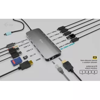 i-tec USB-C Metal Nano 3x Display Dock, 2x HDMI 1x USB-C video, Power Delivery 140W i-tec USB-C Metal Nano 3x Display Dock, 2x HDMI 1x USB-C video, Power Delivery 140W