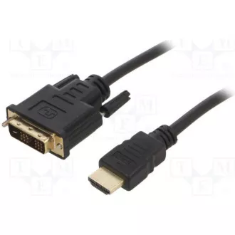 GEMBIRD Kabel HDMI - DVI 1, 8m (M/M, DVI-D, Single Link, zlacené kontakty, stíněný) GEMBIRD Kabel HDMI - DVI 1, 8m (M/M, DVI-D, Single Link, zlacené kontakty, stíněný)