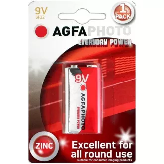 AgfaPhoto zinková baterie 9V, shrink 1ks AgfaPhoto zinková baterie 9V, shrink 1ks