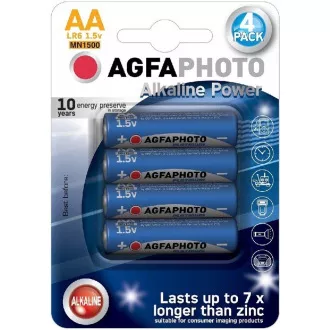 AgfaPhoto Power alkalická baterie LR06/AA, blistr 4ks