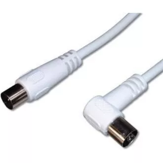 PREMIUMCORD TV kabel anténní propojovací 5m, konektor 90° (koaxiální, M/F, 75 Ohm) PREMIUMCORD TV kabel anténní propojovací 5m, konektor 90° (koaxiální, M/F, 75 Ohm)