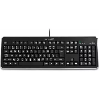 CONNECT IT Klávesnice CI-71 s LED podsvícením a VELKÝM fontem, USB CONNECT IT Klávesnice CI-71 s LED podsvícením a VELKÝM fontem, USB