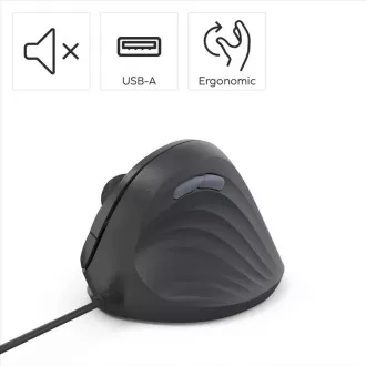 Hama vertikální ergonomická kabelová myš ECM-500R, pro praváky, černá Hama vertikální ergonomická kabelová myš ECM-500R, pro praváky, černá