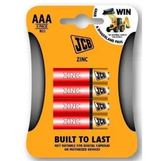 JCB zinko-chloridová baterie R03, blistr 4 ks JCB zinko-chloridová baterie R03, blistr 4 ks