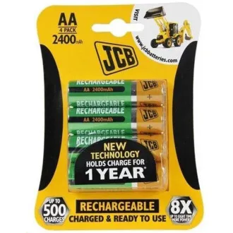 JCB RTU NiMH AA/R06, min.2400mAh, přednabitá, blistr 4 ks JCB RTU NiMH AA/R06, min.2400mAh, přednabitá, blistr 4 ks