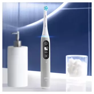 Oral-B iO Series 6 Grey Opal elektrický zubní kartáček, magnetický, 5 režimů, tlakový senzor, AI, pouzdro Oral-B iO Series 6 Grey Opal elektrický zubní kartáček, magnetický, 5 režimů, tlakový senzor, AI, pouzdro