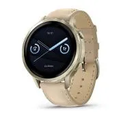 Garmin Venu 4 (41 mm) Zlaté / Bílý silikonový řemínek a Light Sand kožený řemínek, EU