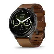 Garmin Venu 4 (45 mm) Slate / Černý silikonový řemínek a Hnědý kožený řemínek, EU