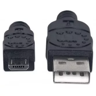 MANHATTAN Kabel propojovací USB 2.0 A Male / Micro-B Male, 1.8m, černý MANHATTAN Kabel propojovací USB 2.0 A Male / Micro-B Male, 1.8m, černý