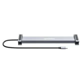 MANHATTAN Dokovací stanice USB-C 10v1, 2xHDMI, 2xUSB-C, 3xUSB, 1xRJ45, čtečka SD karet, šedá MANHATTAN Dokovací stanice USB-C 10v1, 2xHDMI, 2xUSB-C, 3xUSB, 1xRJ45, čtečka SD karet, šedá