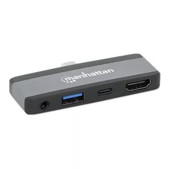 MANHATTAN Dokovací stanice USB-C 4v1, 1xHDMI, 1xUSB-C, 1xUSB, 1x3.5mm, šedá MANHATTAN Dokovací stanice USB-C 4v1, 1xHDMI, 1xUSB-C, 1xUSB, 1x3.5mm, šedá
