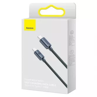 Baseus Crystal Shine Series nabíjecí / datový kabel USB-C / USB-C 100W 1, 2m, černá Baseus Crystal Shine Series nabíjecí / datový kabel USB-C / USB-C 100W 1, 2m, černá