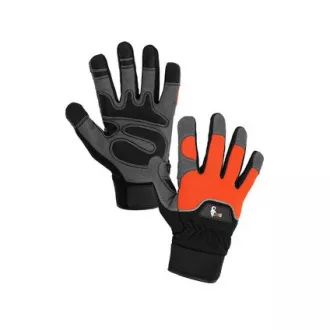 Rukavice PUNO, kombinované, oranžovo-černé, vel. 9 Rukavice PUNO, kombinované, oranžovo-černé, vel. 9