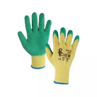 Povrstvené rukavice ROXY, žluto-zelené, vel. 08 Povrstvené rukavice ROXY, žluto-zelené, vel. 08