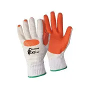 Rukavice CXS BLANCHE, máčené v latexu, bílo-oranžové, vel. 10