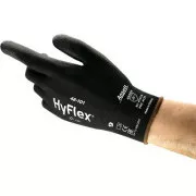 Povrstvené rukavice ANSELL HYFLEX 48-101, černé, vel. 06
