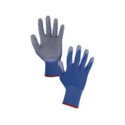 Rukavice BRITA DOTS, máčené v PU a PVC terčíky, vel: 8-9